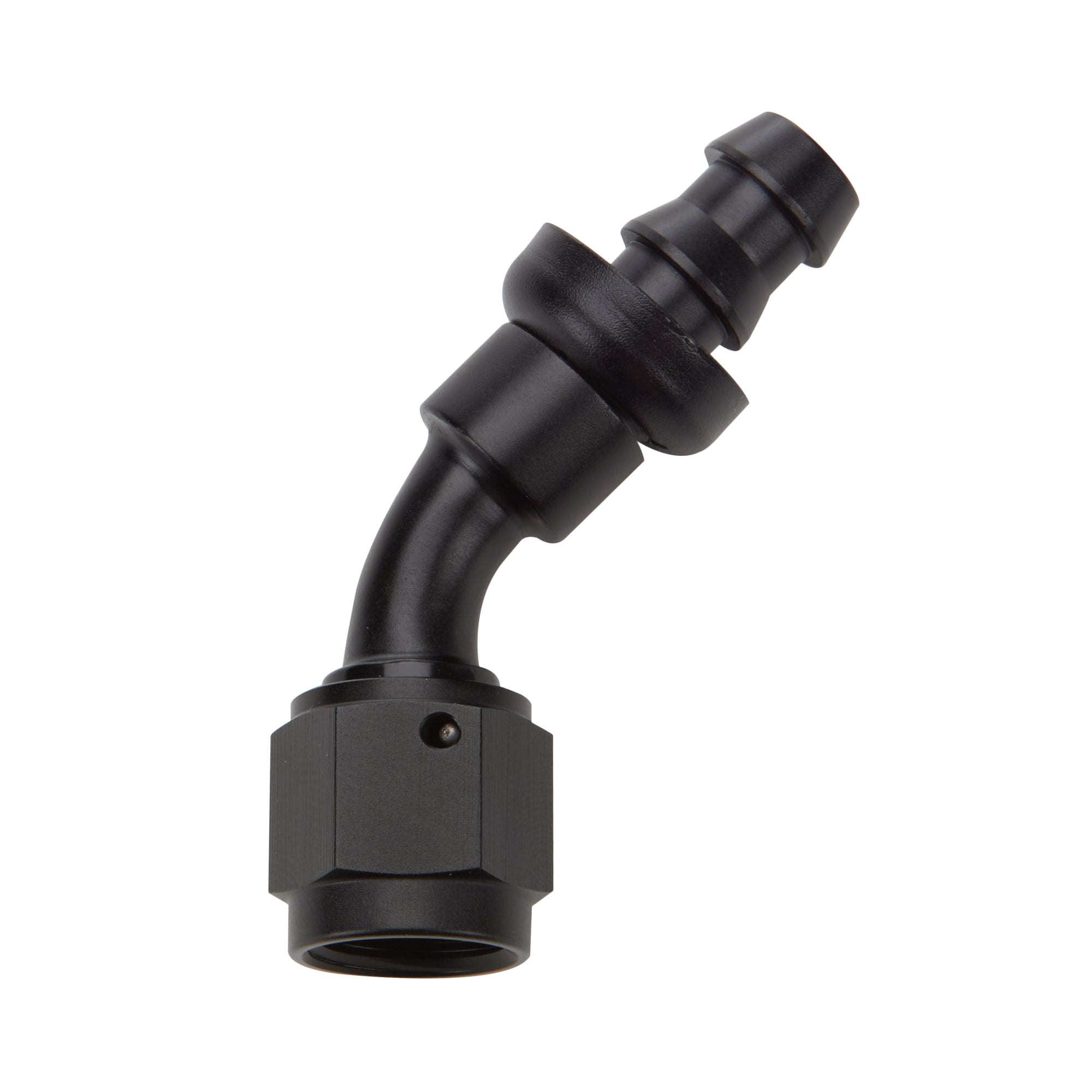 Pushlock Hose End Black 45 Deg Elbow -10