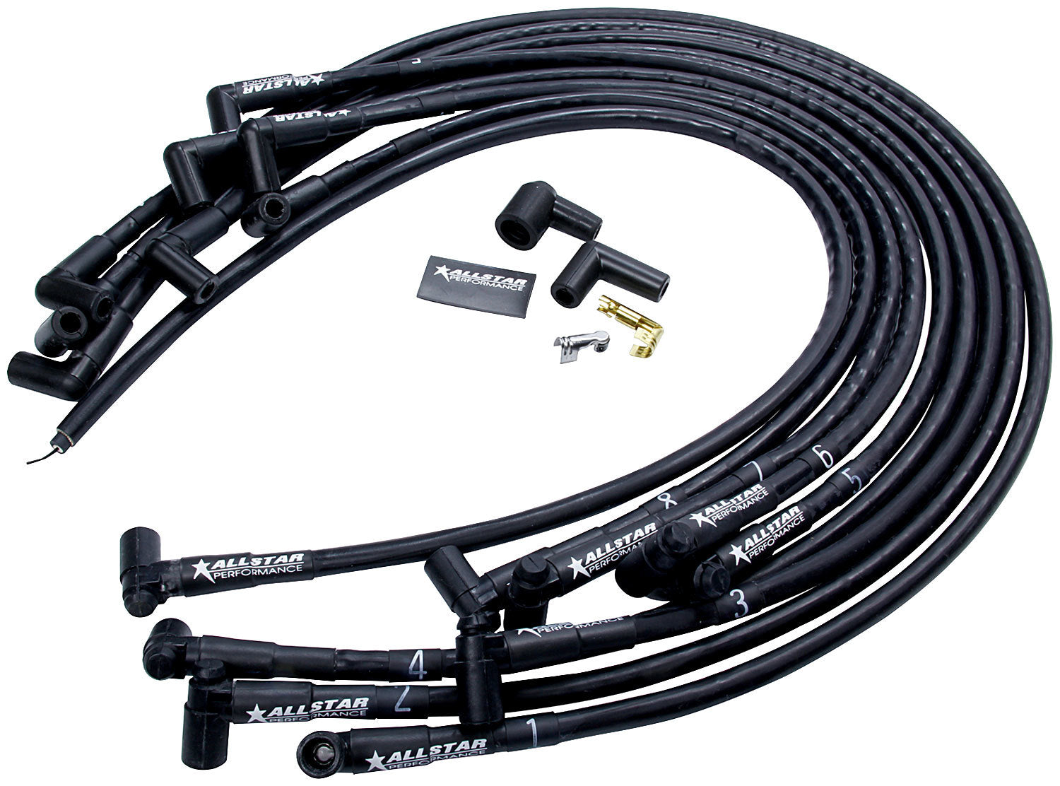 Spark Plug Race Wire Set Under Header w/ Sleeve