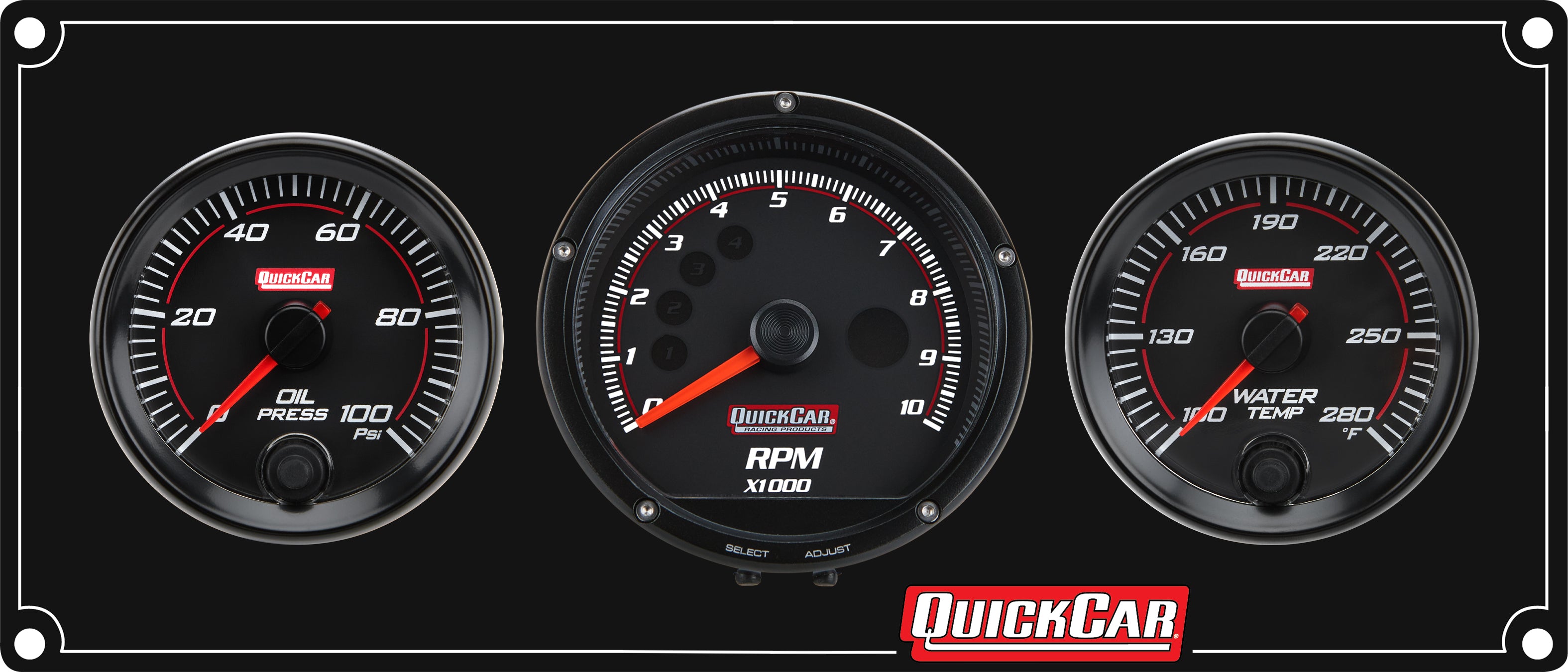 Redline 2-1 Gauge Panel OP/WT w/Recall Tach